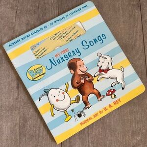 Vintage Curious George Baby Book Curious George Nursery Songs Book with CD